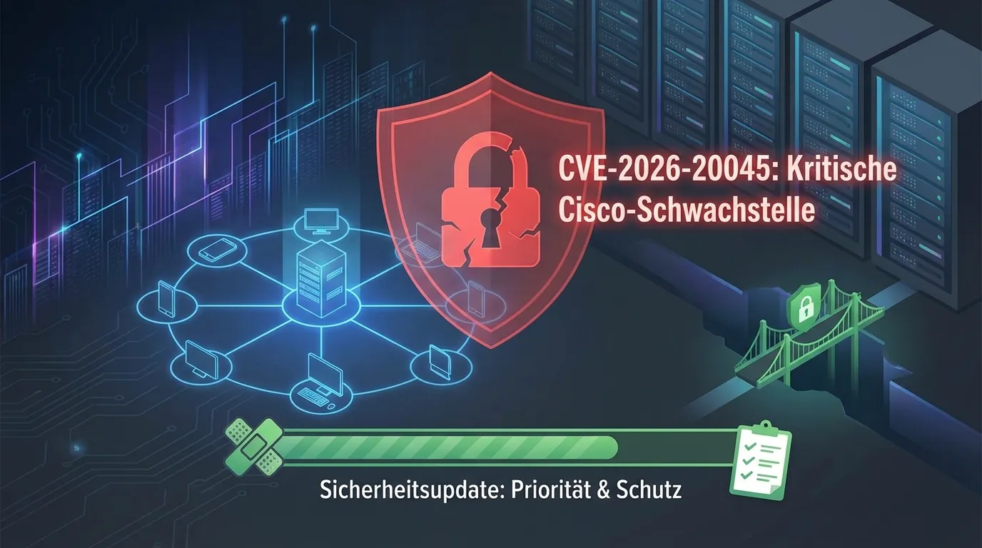Security-Analyse zu Cisco Unified Communications CVE-2026-20045 mit Betroffenheitsprüfung, Fix-Strategie und Hardening