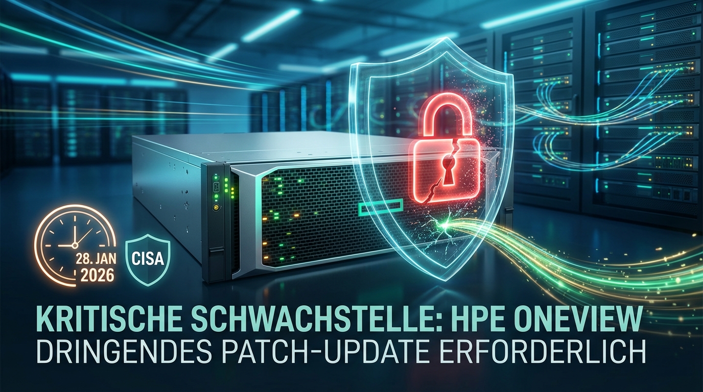 Titelbild: CISA fordert Notfall-Patching: Aktiv ausgenutzte HPE OneView Schwachstelle (CVE-2025-37164) – Artikel von Mika Schmidt