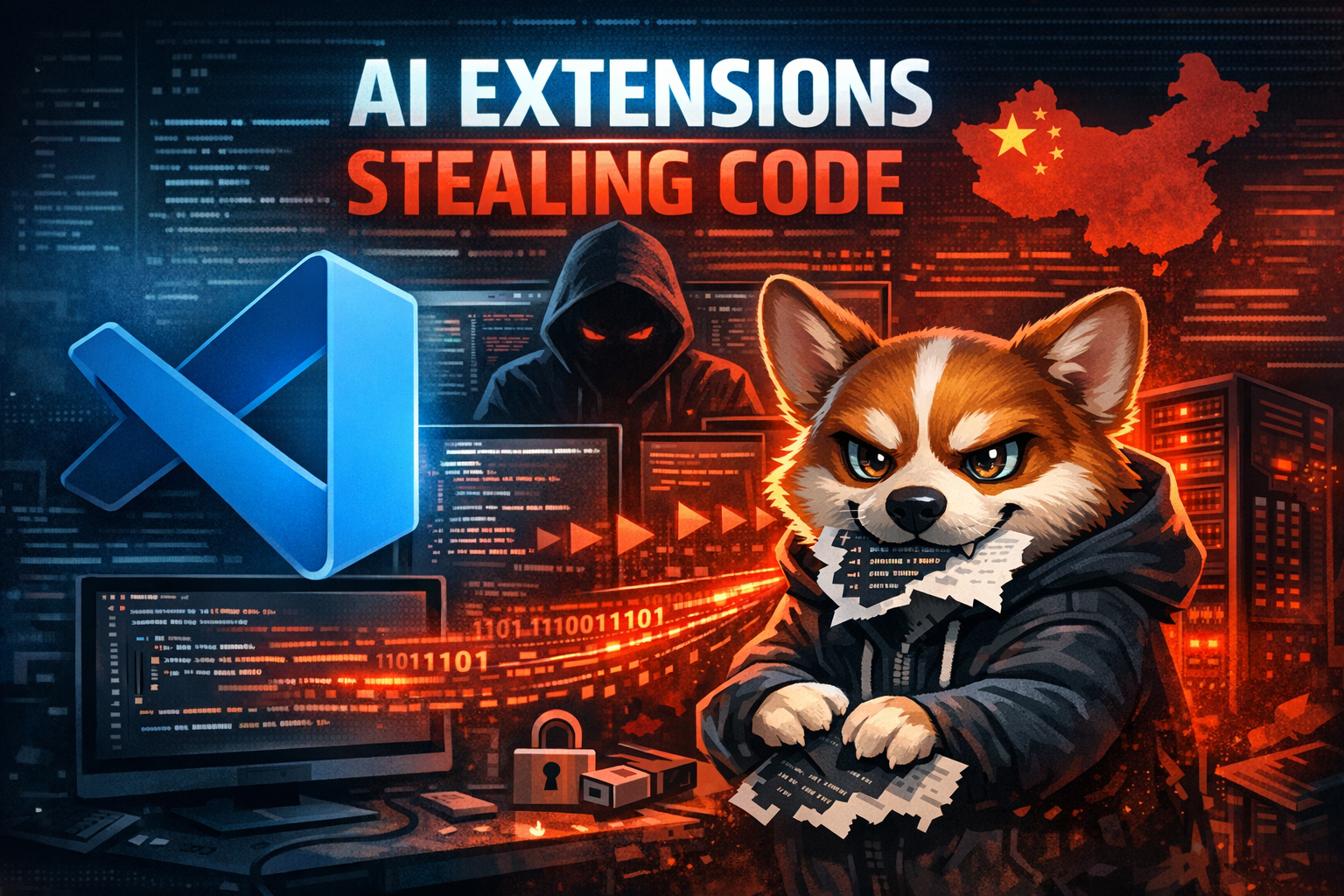 Titelbild: MaliciousCorgi: VS-Code „AI“-Extensions stehlen Quellcode – was Unternehmen jetzt prüfen müssen – Artikel von Mika Schmidt