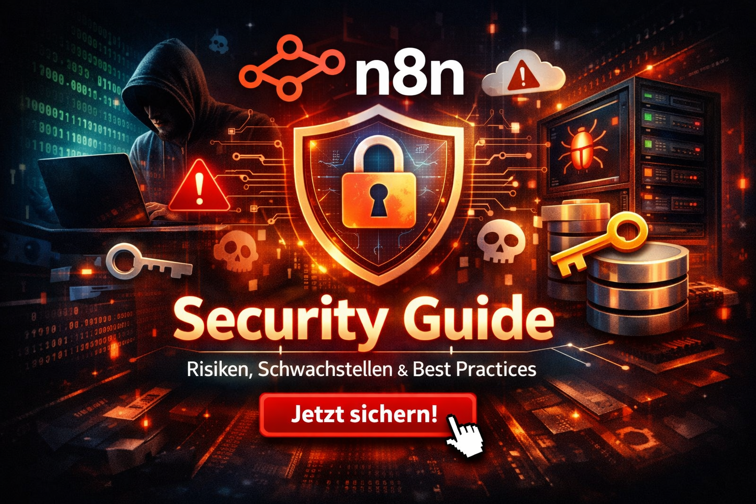 Titelbild: n8n Security Guide: Risiken, Schwachstellen und Best Practices – Artikel von Mika Schmidt
