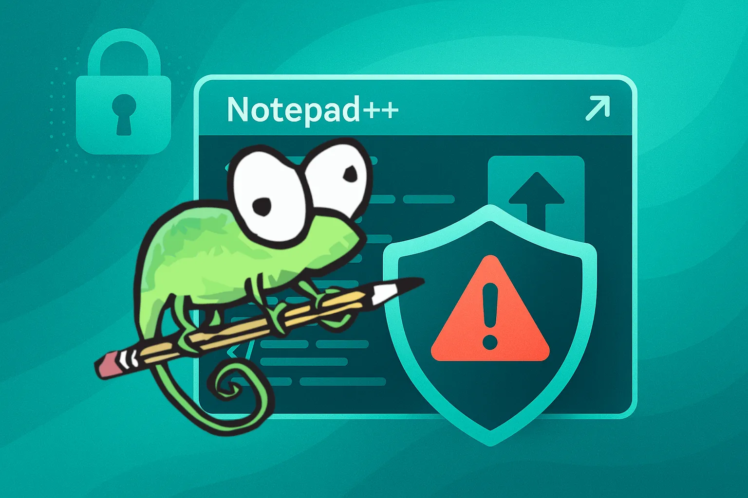 Illustration: Notepad++ Update-Hijacking – WinGUp-Update-Traffic wird umgeleitet und führt zu Malware-Download über kompromittierte Infrastruktur