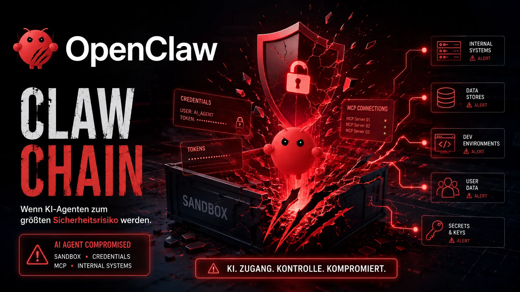 Claw Chain in OpenClaw: AI-Agent mit Zugriff auf Sandbox, Credentials, MCP und interne Systeme