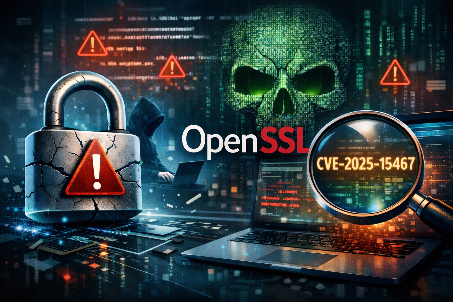 Titelbild: OpenSSL CVE-2025-15467: Kritische Schwachstelle – Betroffenheit prüfen & sofort patchen – Artikel von Mika Schmidt